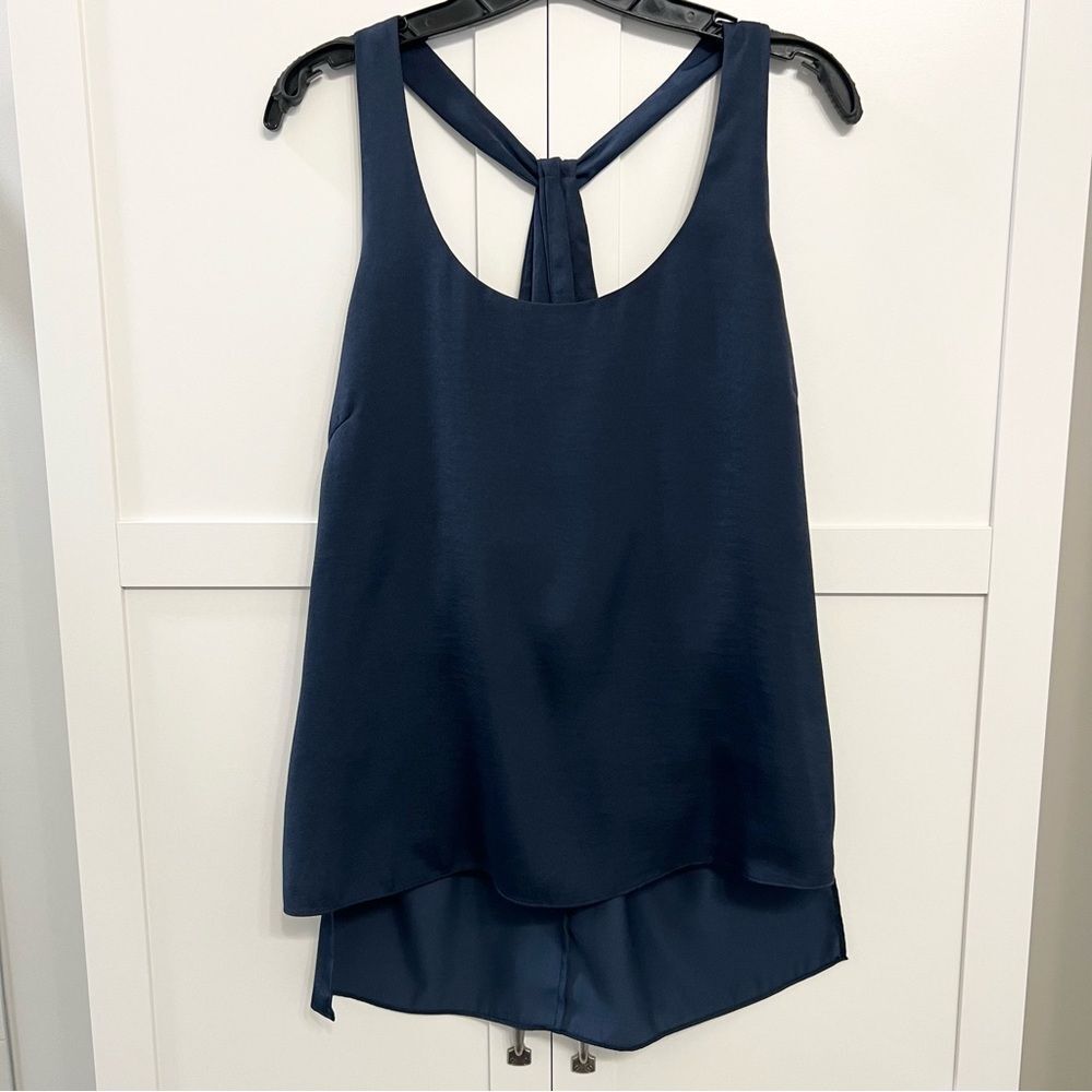 BCBG Max Azria Navy Racerback Tank
